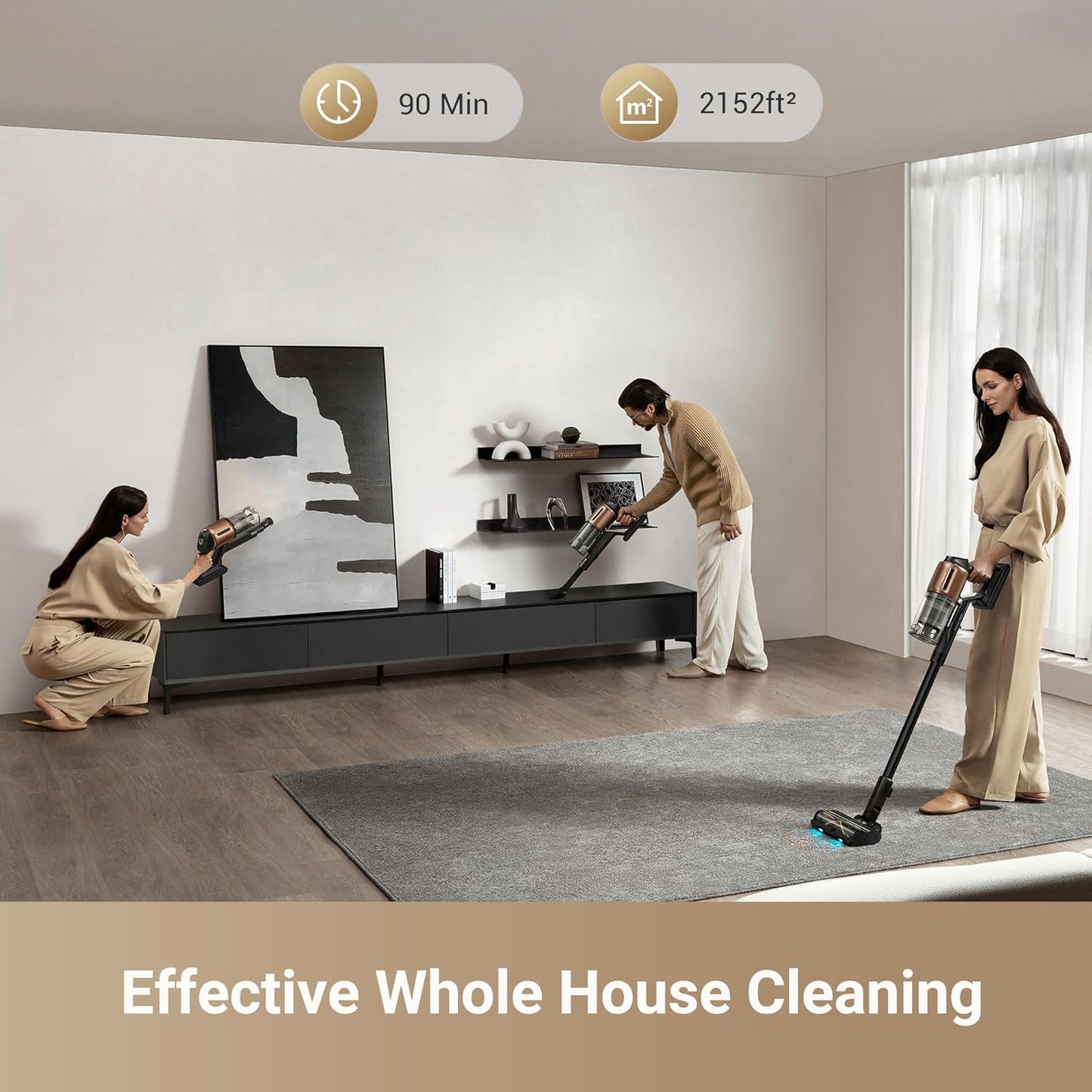 Z20 Cordless Vacuum Cleaner, Smart Vacuum Cleaner with 250AW Powerful Suction, up to 90 Minutes Runtime, Versatile for All Surfaces, Handheld Feature for Hard Floors, Carpets & Sofas | up to 90 Minutes Runtime, Versatile for All Surfaces, Handheld Feature for Hard Floors, Carpets & Sofas