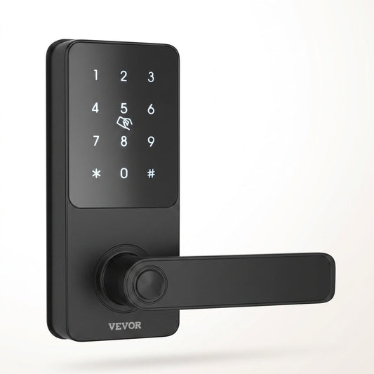 Smart Lock, 5-In-1 Smart Door Knob, Fingerprint Deadbolt with App Control, Bluetooth Smart Lock, Keyless Entry Door Lock with Handle, Biometric Door Lock, Keypad Digital Door Lock for Front Door — Studio Shot
