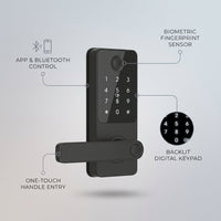 Smart Lock, 5-In-1 Smart Door Knob, Fingerprint Deadbolt with App Control, Bluetooth Smart Lock, Keyless Entry Door Lock with Handle, Biometric Door Lock, Keypad Digital Door Lock for Front Door — infographic
