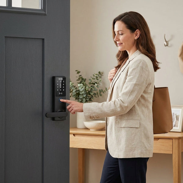 Smart Door Lock Designed for Ultimate Security, Fingerprint Access, Bluetooth Control, 5 Entry Methods