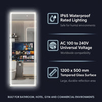 Vertical Smart Mirror Touch Screen Bathroom Vanity Waterproof Tempered Glass Rectangle Mirror with Apps LED Lighting Makeup — Results & Stats