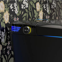Black Smart Toilet with Advance Bidet and Auto-Open Lid, Soft-Closing Heat Seat, Tankless Auto Dual Flush, Massage Clean, Warm Wash/Dryer, Remote Control